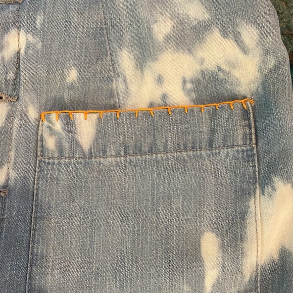 Upcycled F21 Jumper overall cropped hemmed ankle length a-line denim pant - Picture 15 of 16